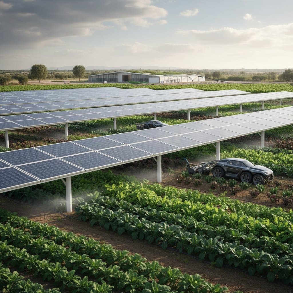 Featured image for Solar Farms That Grow Food While Generating Power