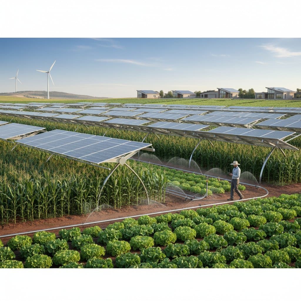Image for Solar Panels and Crops Share Land Without Loss
