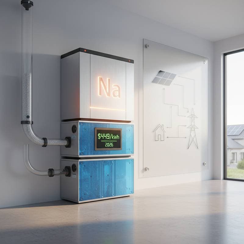 Featured image for Sodium-Ion Batteries Drop Below $450 Per kWh in 2026