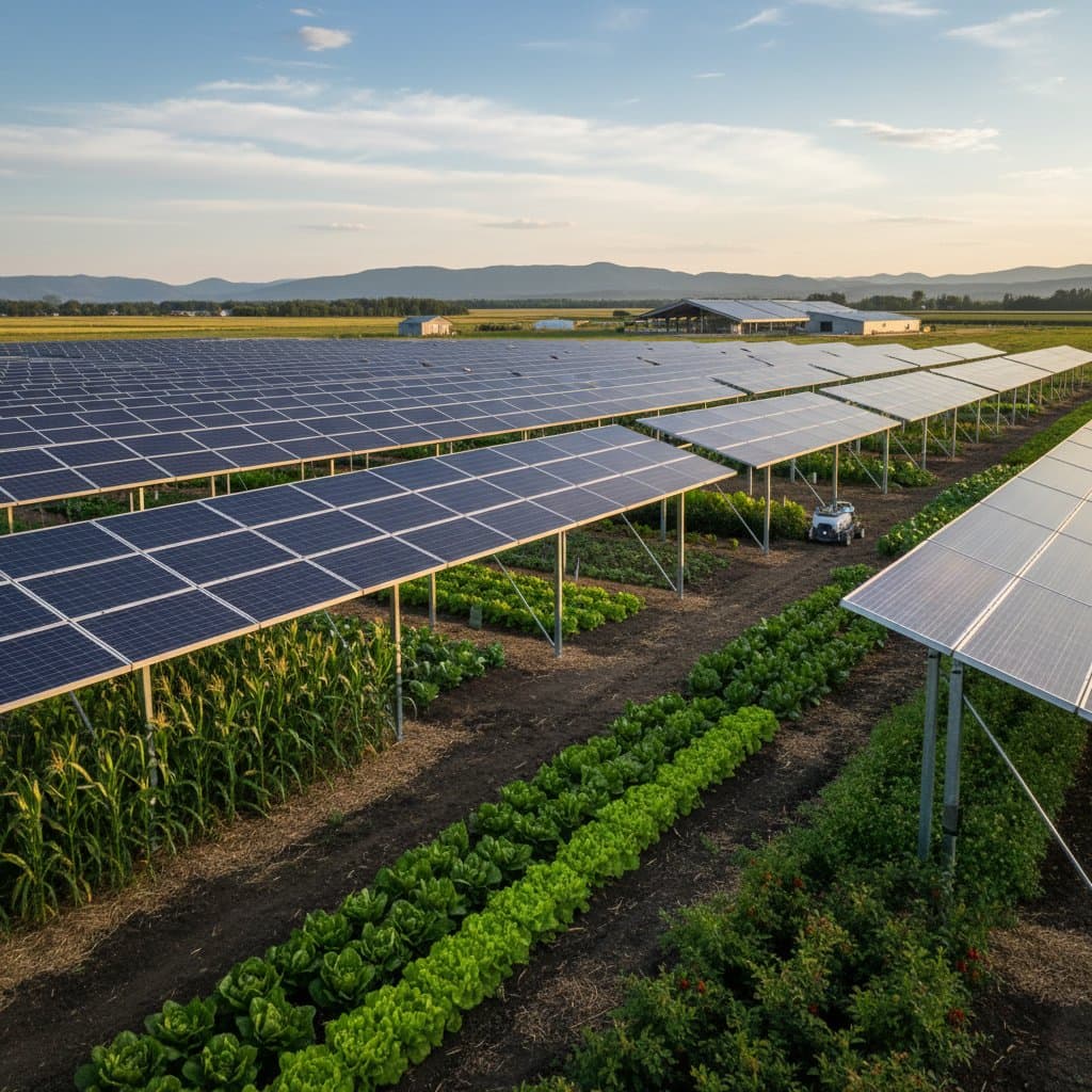 Featured image for Solar Panels and Crops Share Land in Agrivoltaics