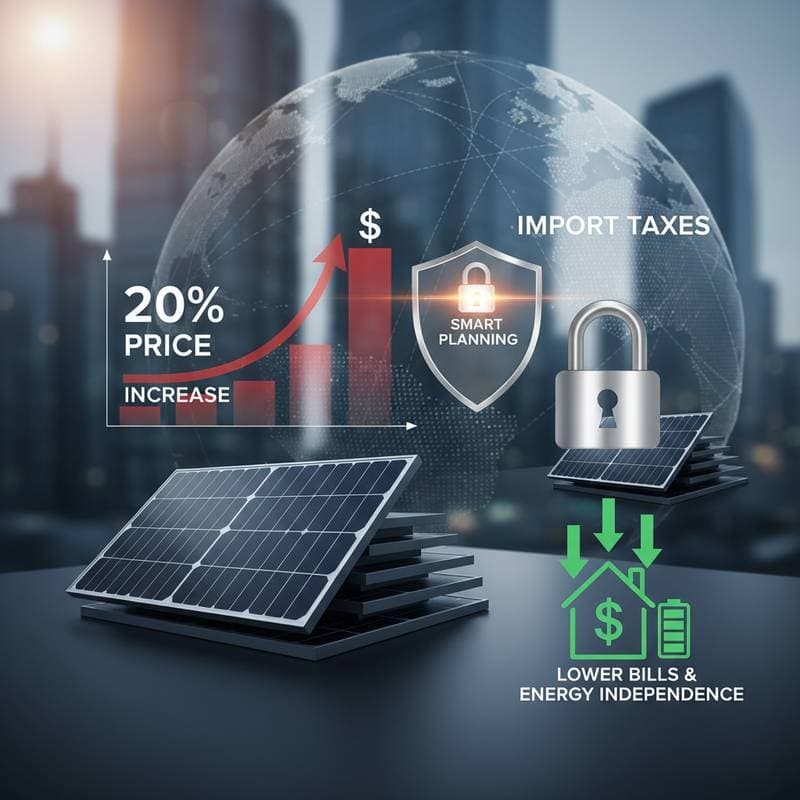 Featured image for New 2026 Solar Tariffs Could Add $1,800 to Panel Costs