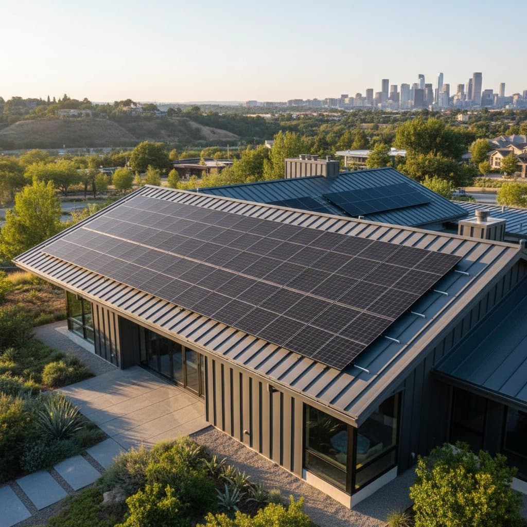 Featured image for Metal Roofs and Solar Panels Last 50 Years Together