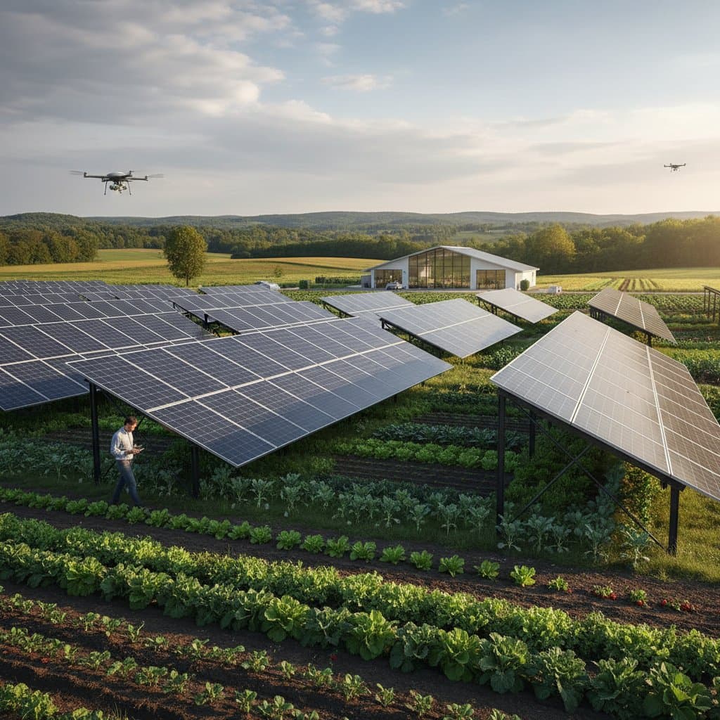 Featured image for Agrivoltaics: Growing Crops Under Solar Panels