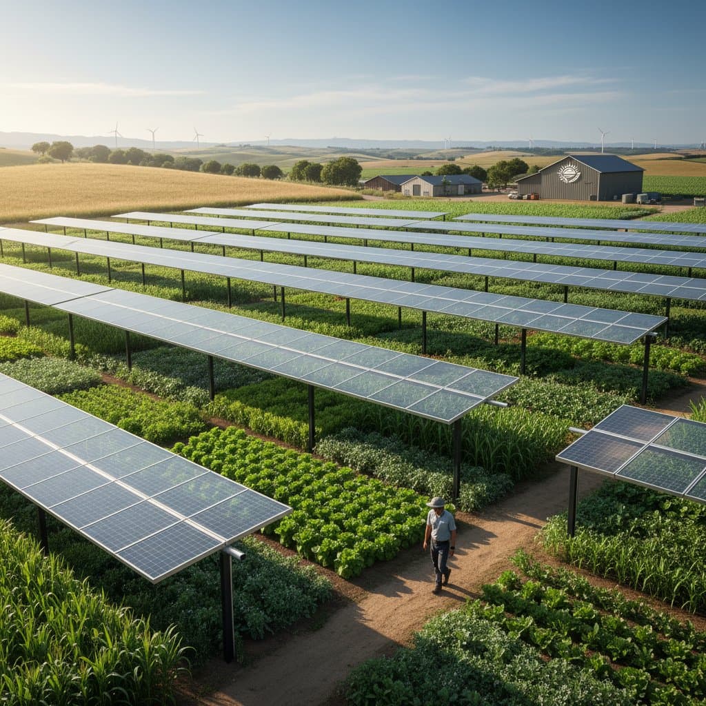 Featured image for Solar Panels and Crops Share Land Without Competing