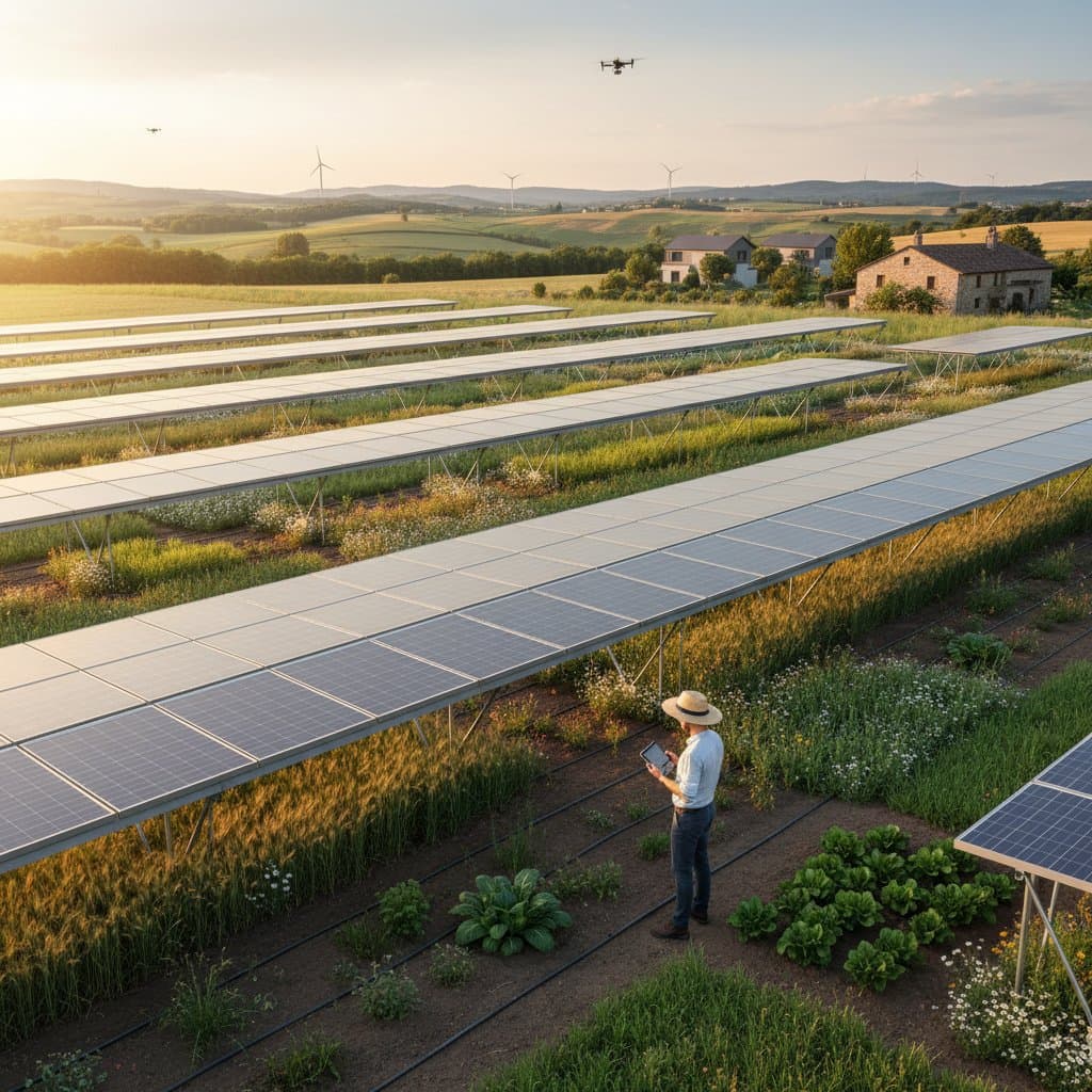 Featured image for Solar Panels and Crops Share Land in Agrivoltaics