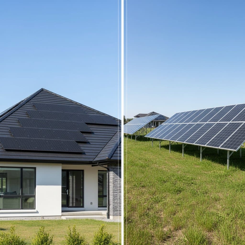 Featured image for Ground vs Roof Solar: Which Costs Less in 2025?