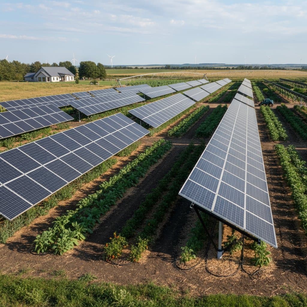 Featured image for Solar Panels and Crops Share Land Without Competing