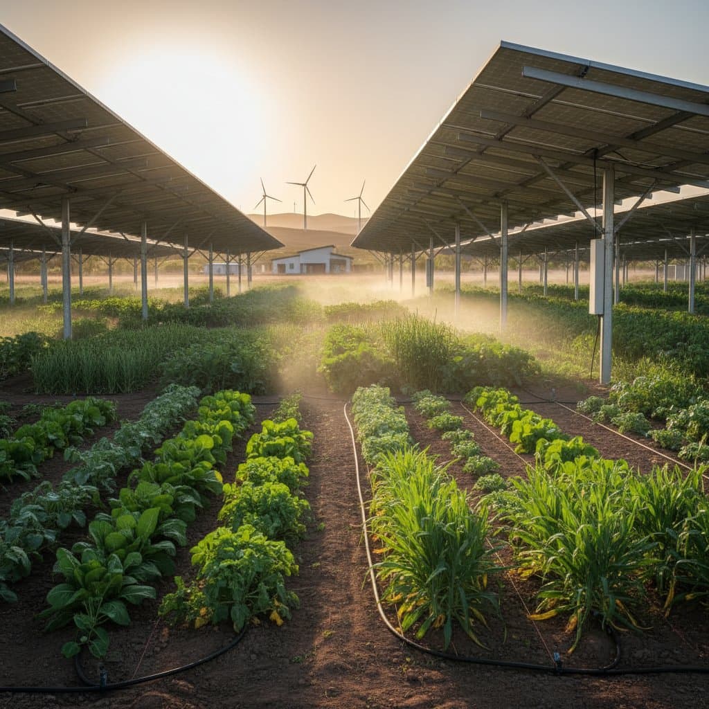 Featured image for Solar Panels and Crops Share Land for Dual Income