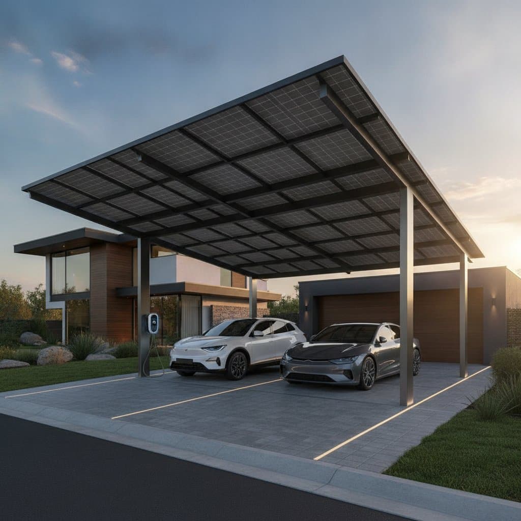 Solar Canopy Carports Turn Driveways Into Power Plants