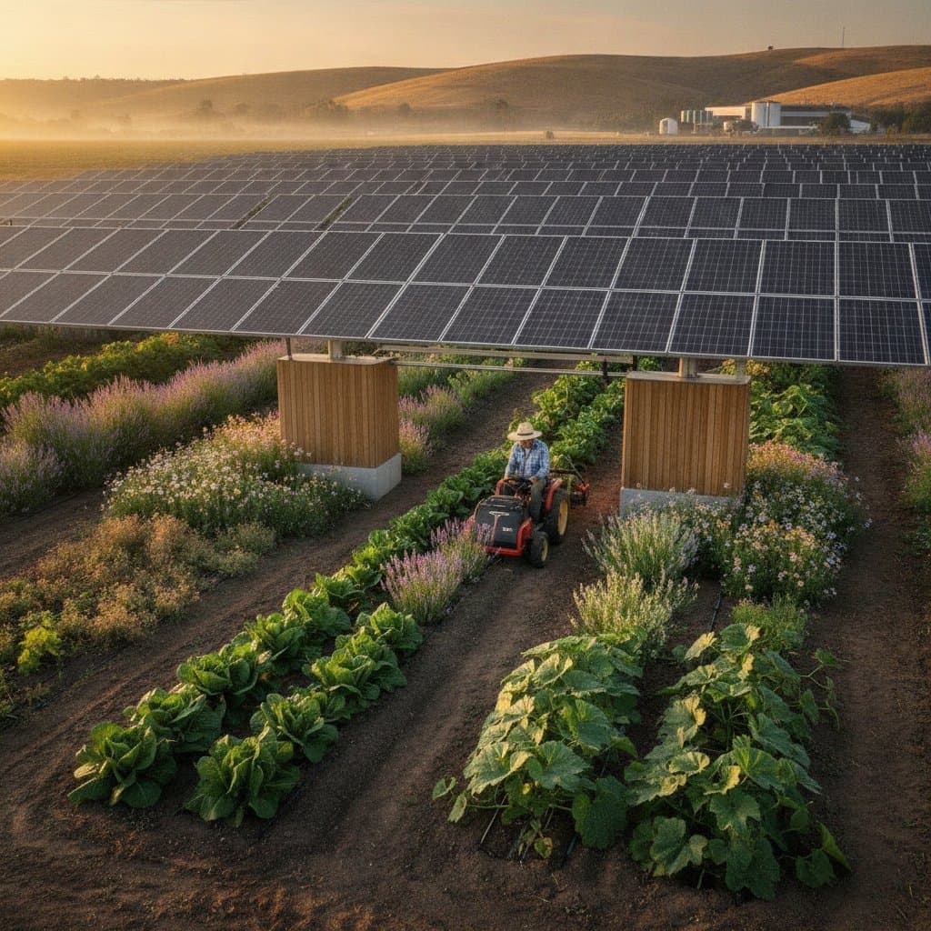 Agrivoltaic Farms Produce Both Power and Crops